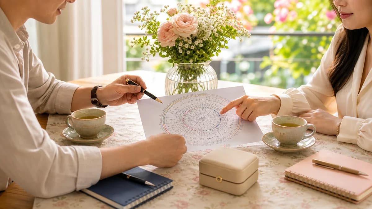 Minh họa cung Phu Thê trong tử vi về hôn nhân và người đồng hành